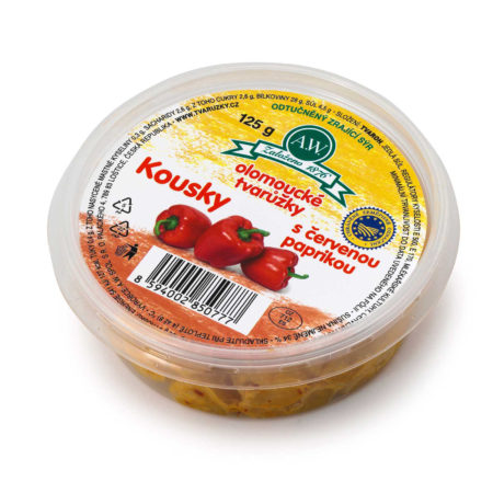 Olomoucké tvarůžky Kousky s červenou paprikou 125 g