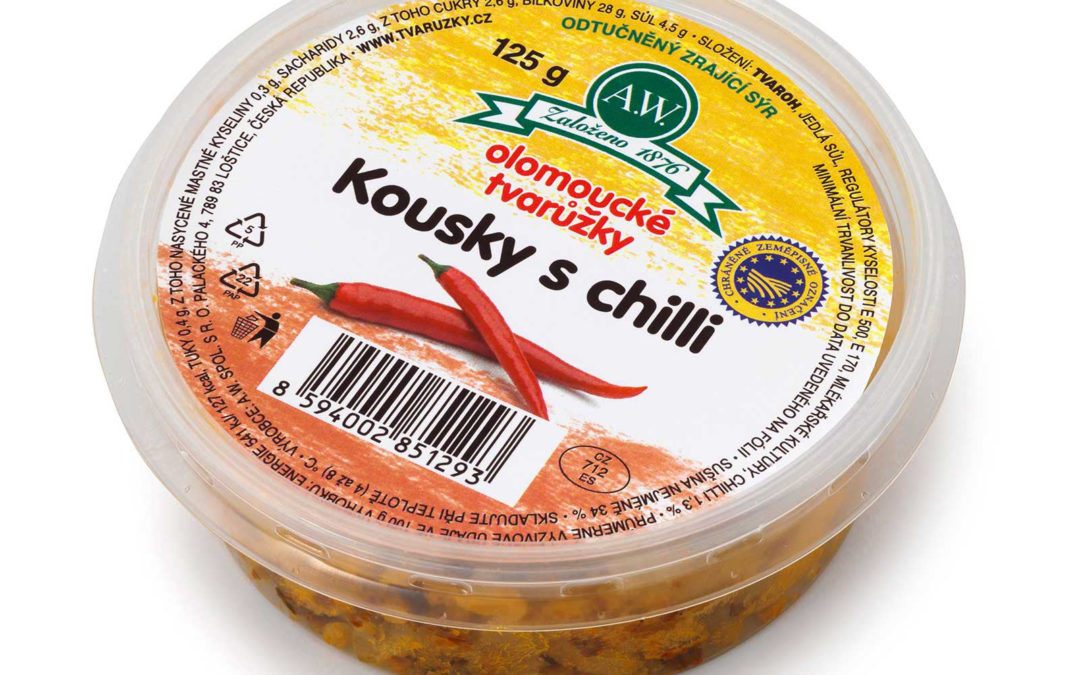 Olomoucké tvarůžky Kousky s chilli 125 g