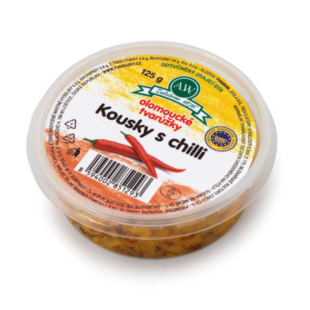 Olomoucké tvarůžky Kousky s chilli 125 g