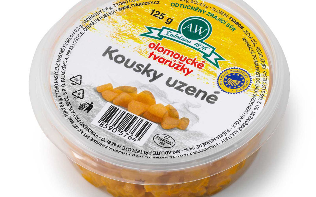 Olomoucké tvarůžky Kousky uzené 125 g