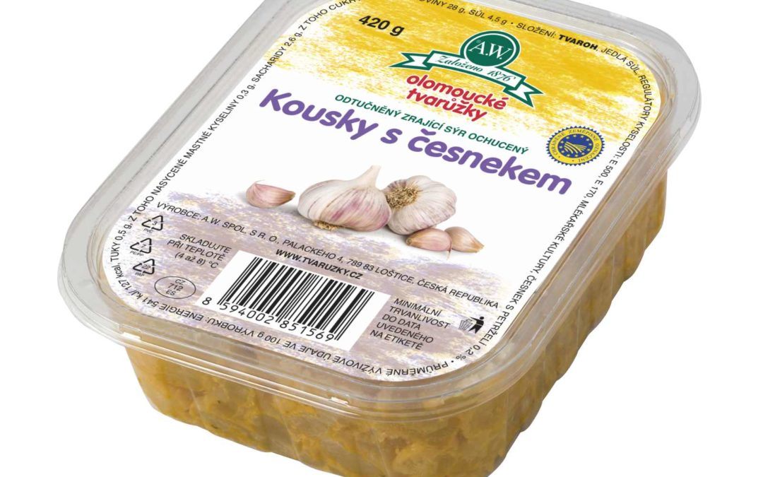 Olomoucké tvarůžky Kousky s česnekem 450 g