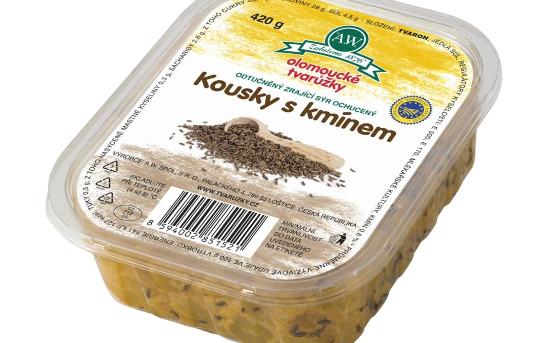 Olomoucké tvarůžky Kousky s kmínem 420 g