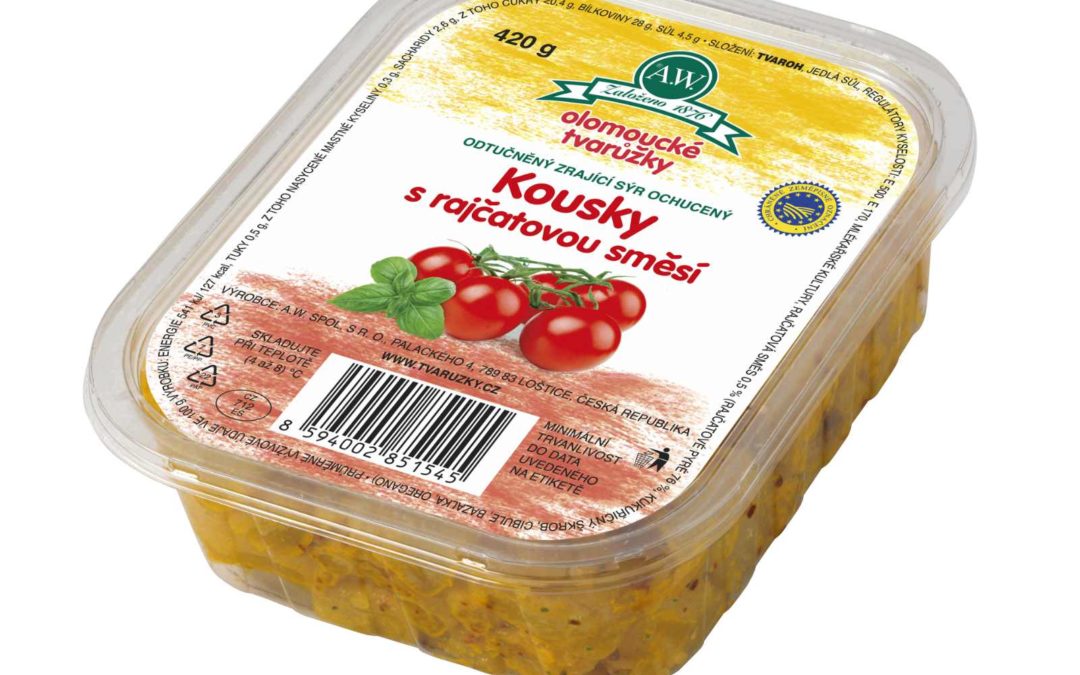 Olomoucké tvarůžky Kousky s červenou paprikou 450 g