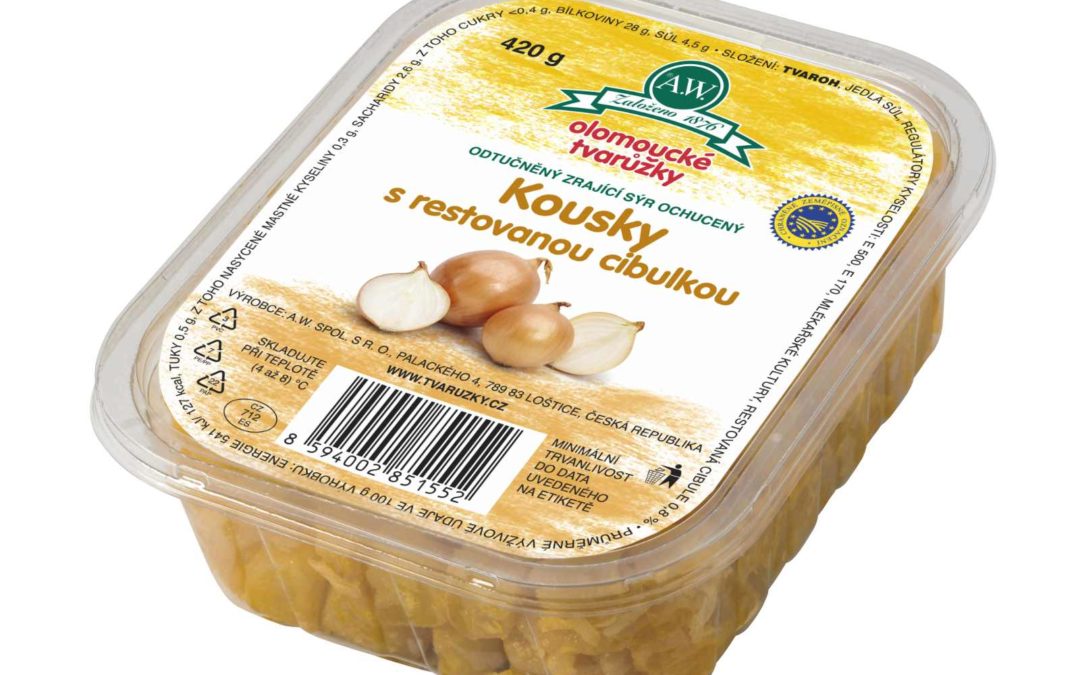 Olomoucké tvarůžky Kousky s restovanou cibulkou 450 g