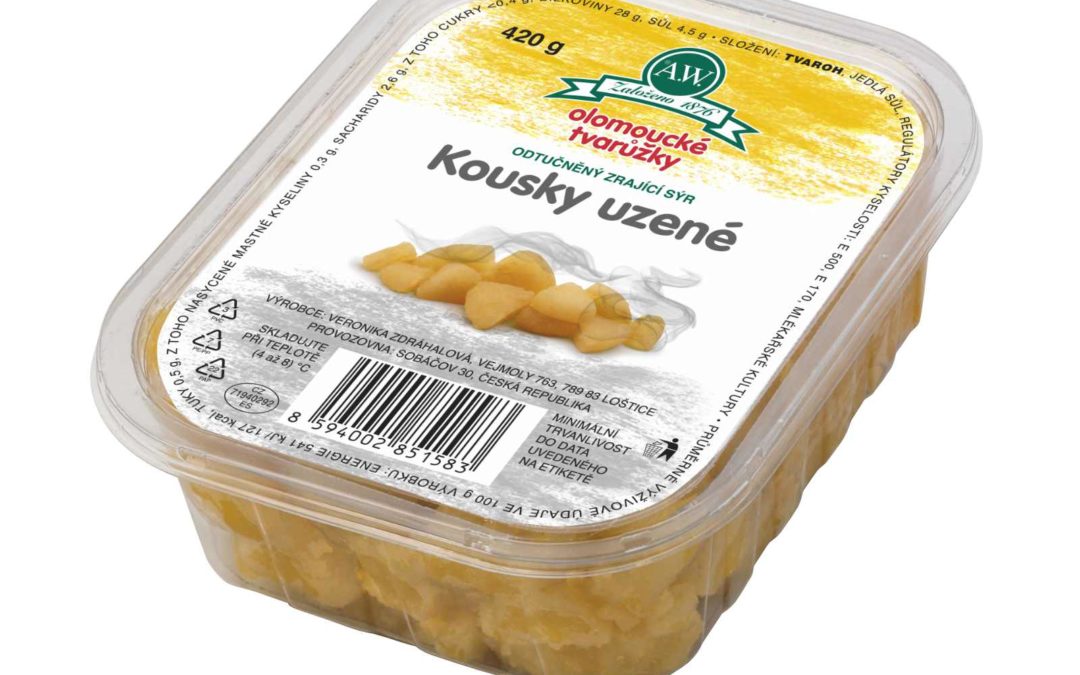 Olomoucké tvarůžky Kousky uzené 420 g
